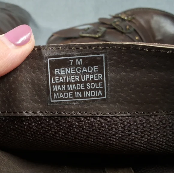 Matisse Renegade Brown Leather Riding Boots Women's 7M Buckles Distressed - Picture 10 of 11